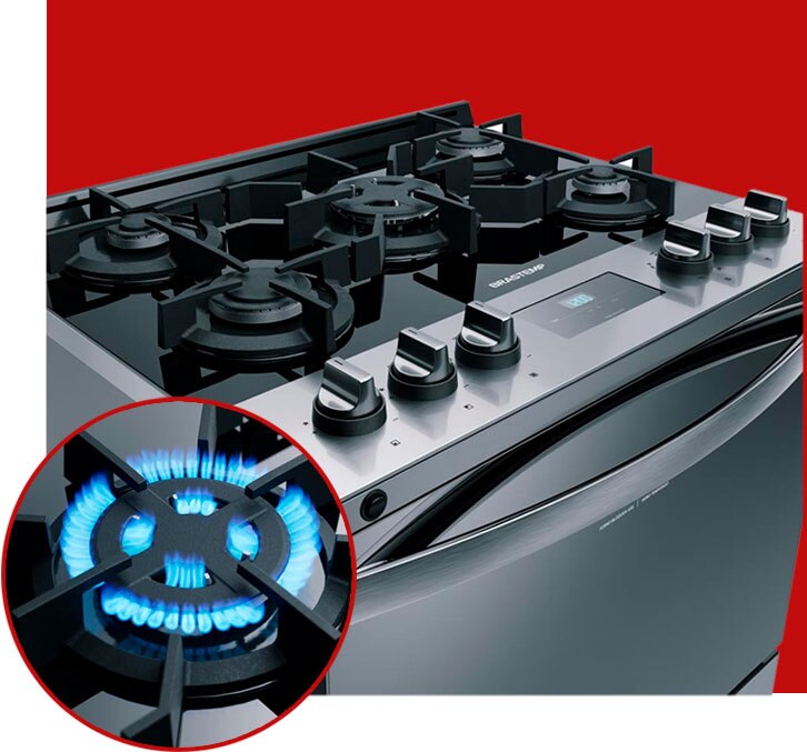 Fogão Brastemp BFS5VCR chama Fogão Brastemp BFS5VCR chama