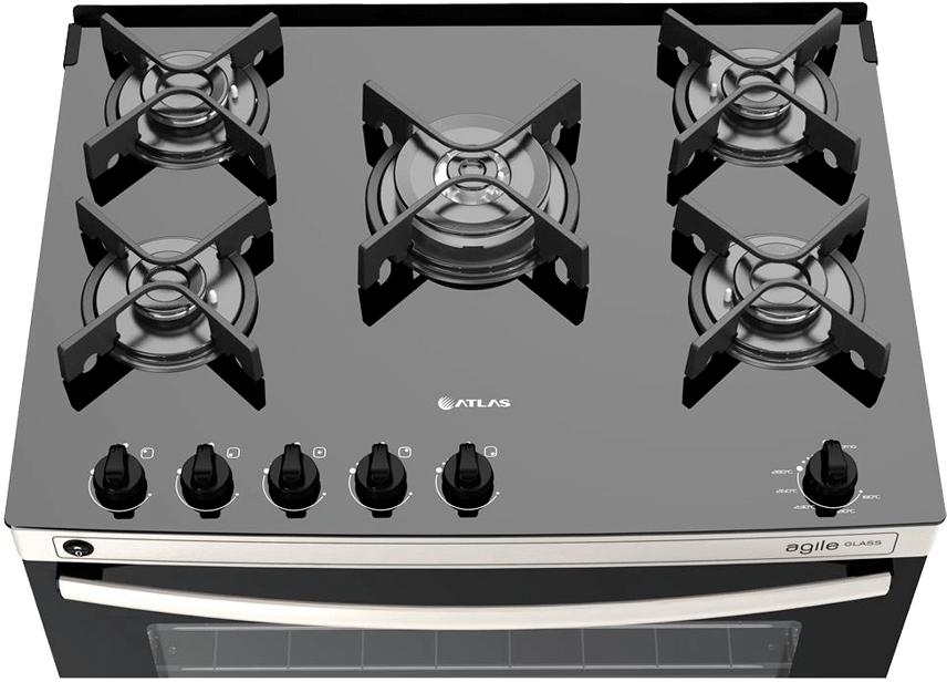 Forno com capacidade para 86,5 litros Fogão Agile Glass limpeza esmalte antiaderente