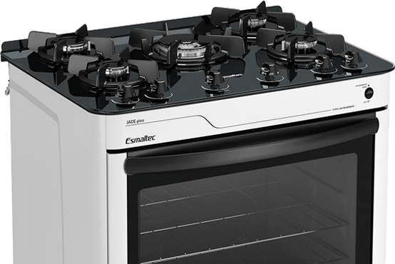 Forno com luz e 2 prateleiras Fogão Esmaltec Jade Glass forno