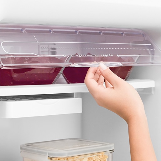 Compartimento para congelamento rápido refrigerador duplex frost free rápido congelamento