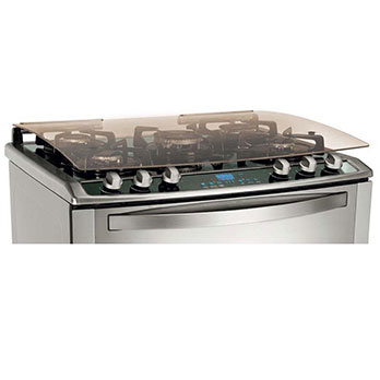 fogão Electrolux 5 bocasCelebrate Glass 76DGX Inox painel