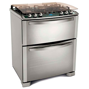 fogão Electrolux 5 bocasCelebrate Glass 76DGX Inox