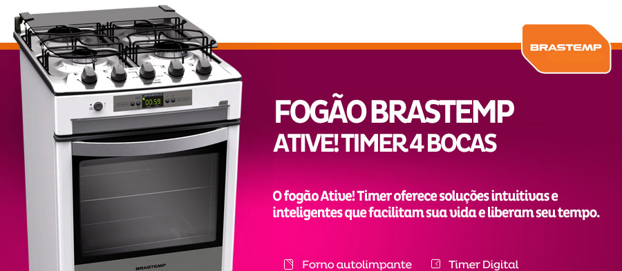 Fog�o Brastemp 4 Bocas Ative! Timer BF750B