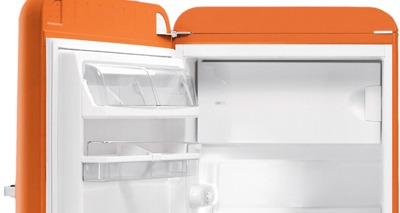 Geladeira Retrô Laranja Termostato Ajustável