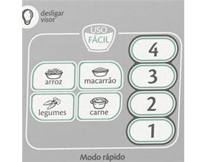 Receitas pré-programadas - Prepare arroz, legumes, macarrão e carnes de maneira mais rápida