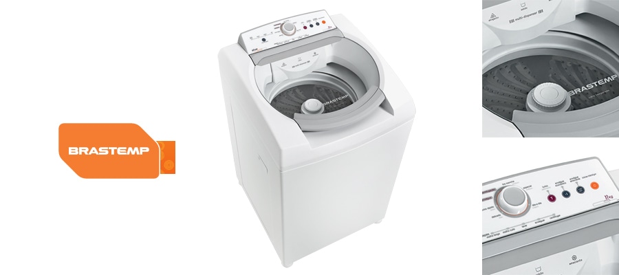 Lavadora de Roupas Brastemp Ative! BWB11A Smart Wave - Branca