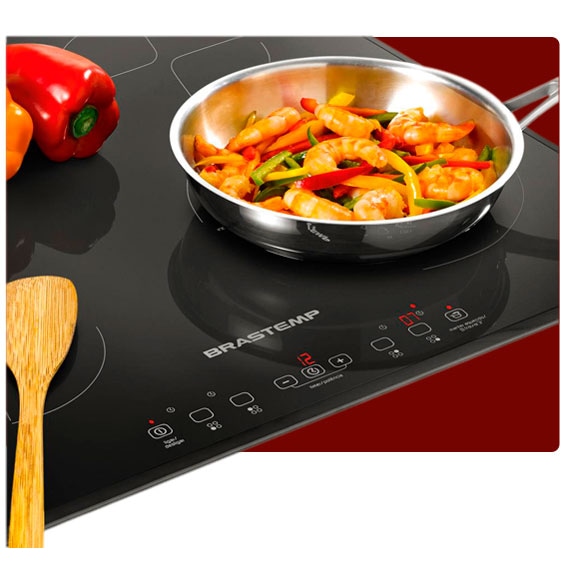 Cooktop Brastemp Painel funções potência