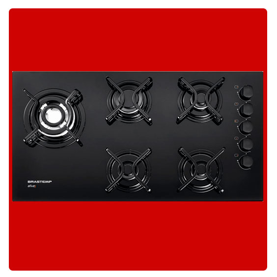 Cooktop Gás 5 Bocas Brastemp Ative! BDD85AEUNA grades angulação
