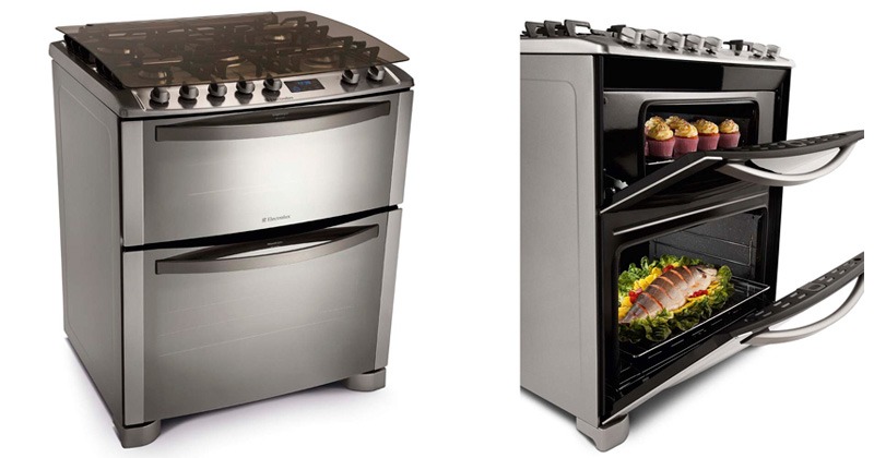Fogão Electrolux 5 Bocas Celebrate 76DFX Duplo Forno