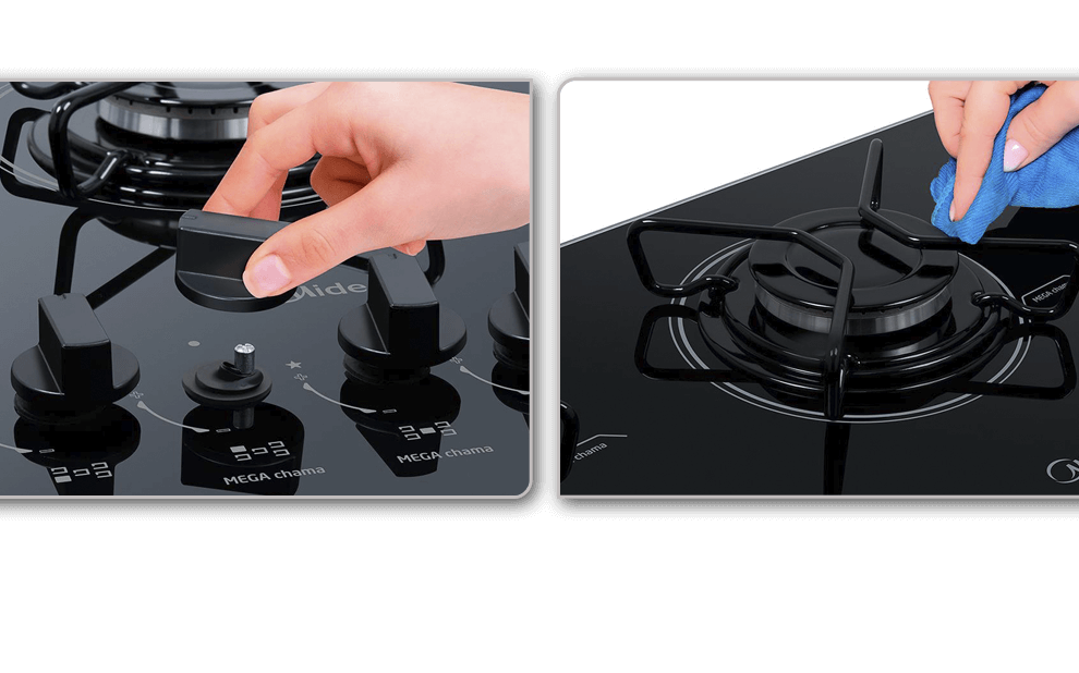 Trempes individuais em aço esmaltado Cooktop Gás queimador 3000W Britânia Chef