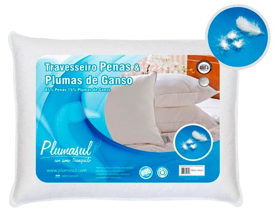 Travesseiro Plumasul Penas e Plumas de Ganso travesseiro plumasul penas plumas ganso