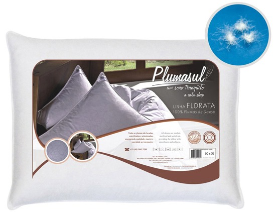 Travesseiro Plumasul Florata Branco Plumas Ganso