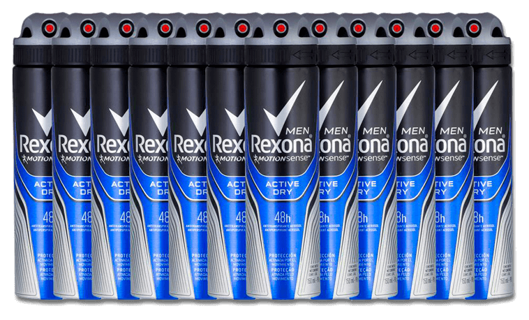 Kit com 12 unidades do Desodorante Aerossol Rexona Men Active Dry Desodorante Aerossol Rexona Men Active Dry 12 Unidades