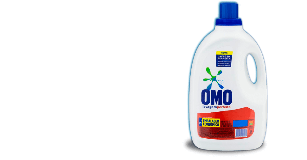 Sabão Líquido Omo Lavagem Perfeita rendimento remove manchas