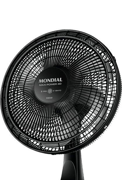 Uso em mesa ou parede Ventilador Mondial Maxi Power V-40-B grade removível