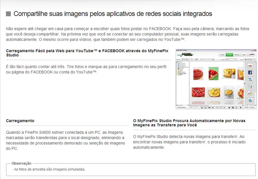 Compartilhe as Fotos nas Redes Sociais