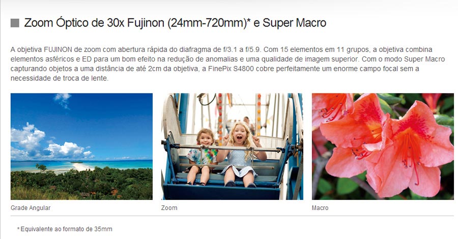 Zoom Óptico de 30x Fujinon