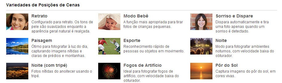 Posições de Cenas