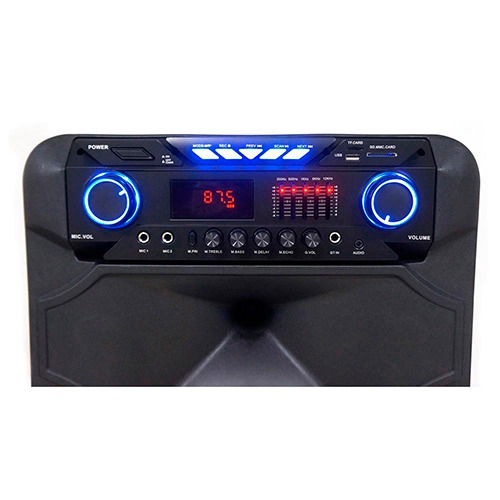 Possui rádio FM Caixa de Som Amplificada TRC 515 Iluminação LED