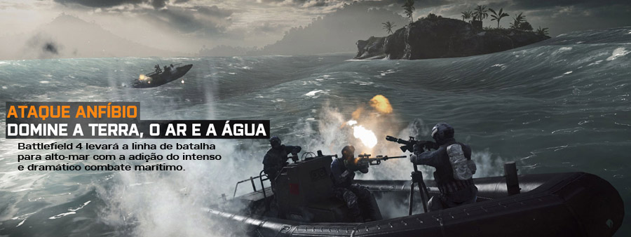 Battlefield 4 levará a linha de batalha para alto-mar com a adição do intenso e dramático combate marítimo