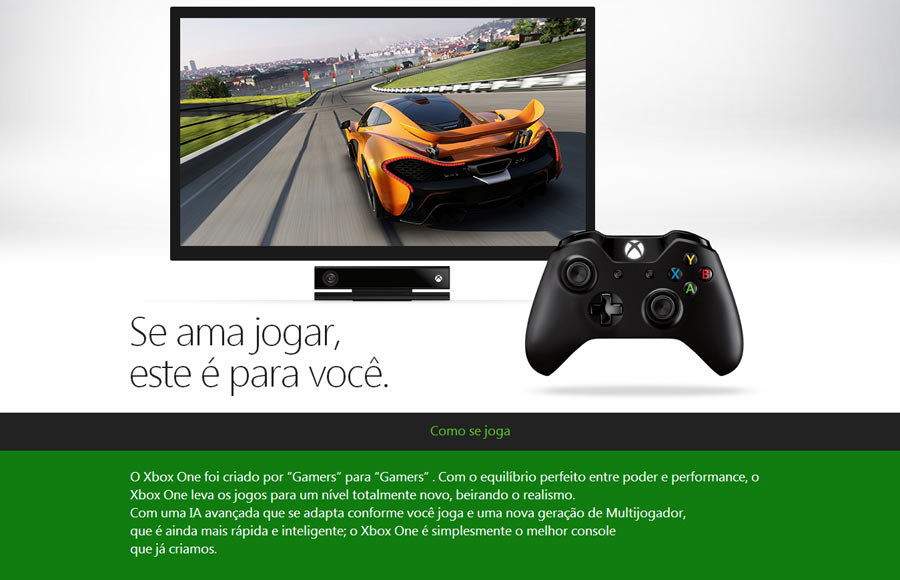 Console Xbox One com Kinect e controle sem fio