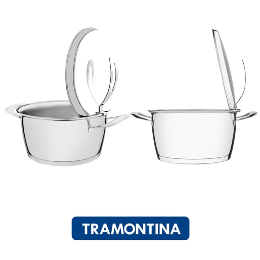 Um conjunto completo e versátil conjunto de panelas tramontina ventura 5 peças