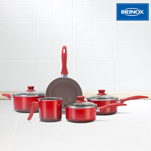 Alças com revestimento Soft-Touch Conjunto Panelas Brinox Life Smart Revestimento Cerâmico