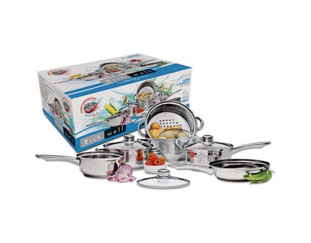 conjunto de panelas e escorredor de arroz Richwell BK2025 caixa