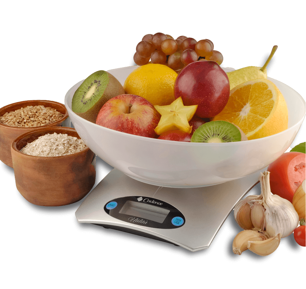 balança cadence com frutas