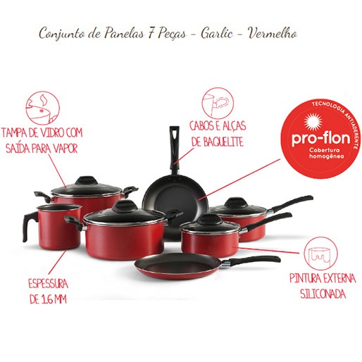 Conjunto Panelas Brinox Garlic