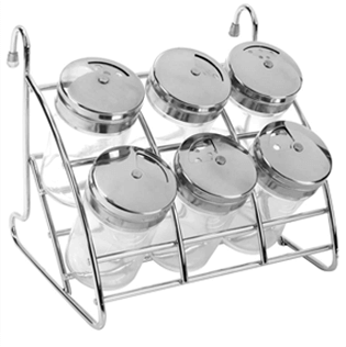 Porta Condimentos Brinox potes vidro 7 peças