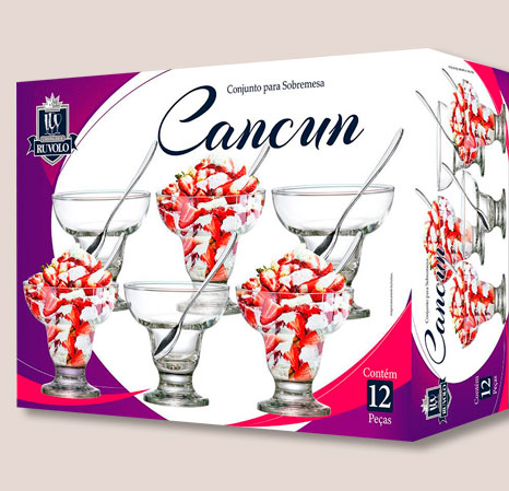 Conjunto Sobremesa Ruvolo Cancun 6 taças