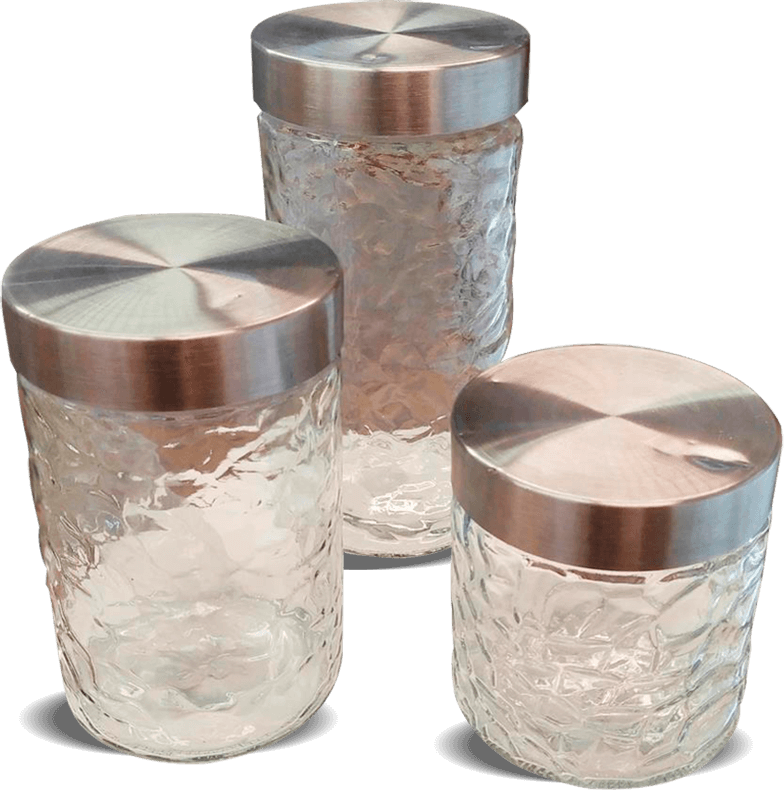 Conjunto de Potes Redondos Casa Ambiente com 3 peças Conjunto Potes Redondos Casa Ambiente 3 peças