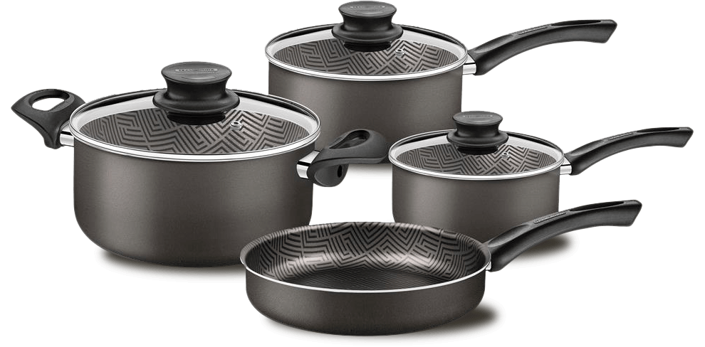 Conjunto Panelas Tramontina utensílios tampas vidro vapor cabos pegadores