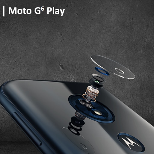 Moto G6 Play com câmeras de 8 e 13 MP Celular Motorola Moto G6 Play Câmeras Traseira Frontal