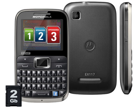 celular desbloqueado Motorola MOTOKEY 3 Chip EX117