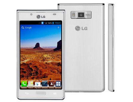 Celular Desbloqueado LG Optimus L7 Branco com Tela de 4.3”, Android 4.0, Câmera 5MP 3G Wi-Fi GPS Rádio FM MP3