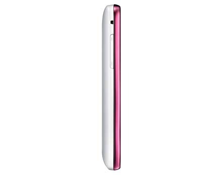 O celular desbloqueado Samsung Galaxy Y Hello Kitty, de lado