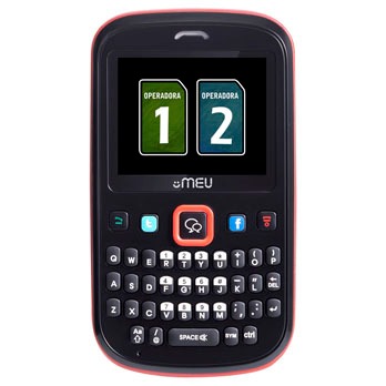 celular desbloqueado Meu SN56 Preto e Vermelho de frente