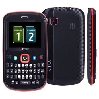 celular desbloqueado Meu SN56 Preto e Vermelho