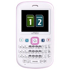 celular desbloqueado Meu SN56 Branco e Rosa de frente