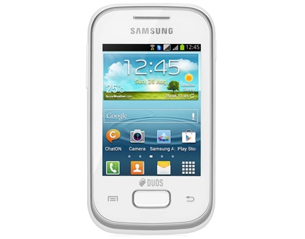 celular desbloqueado Samsung Galaxy Pocket Duos GT S5303 Branco de frente