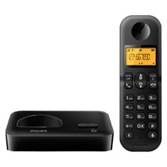 telefone sem fio Philips 1501B Preto frente