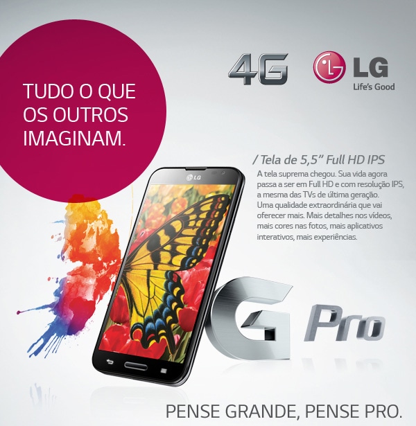 Celular LG Optimus G Pro Preto E989 com tela Full HD IPS