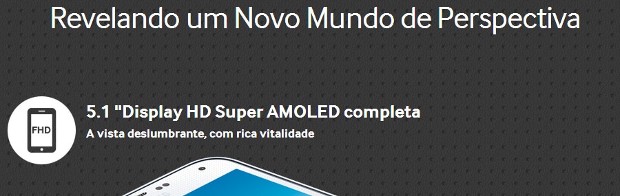 Tela AMOLED 5.1 polegadas