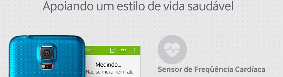 Galaxy S5 com Sensor de frequência Cardíaca