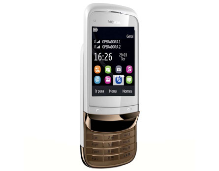 Celular Desbloqueado Dual Chip Nokia C2-03 - Design diferenciado e bateria potente