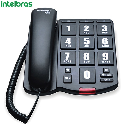 Telefone com Fio Intelbras TOK Fácil - Grafite Telefone Com Fio Intelbras TOK Fácil