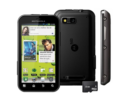 O celular desbloqueado Motorola Defy MB526 Titânio