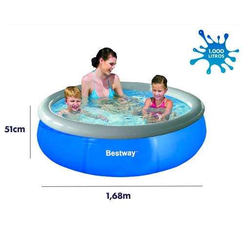 Confeccionada com PVC piscina bestway fast set medidas